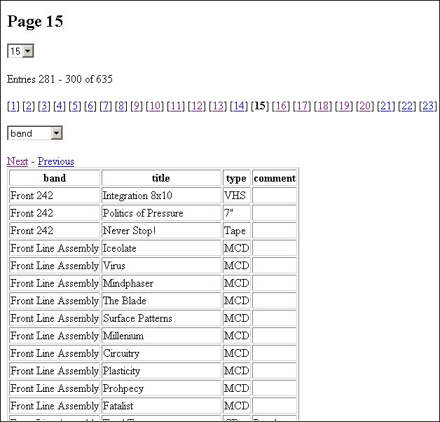 example output